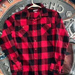Arizona Jean Co. Red and Black Plaid Shirt size Kids L (14-16) *runs small*
